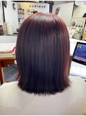 切りっぱなしボブ×ピンクブラウンカラー【カミケン方木田店】