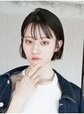 切りっぱなしボブ/黒髪ショート
