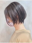 武蔵小杉ベージュカラー大人ショートボ小顔似合わせカット