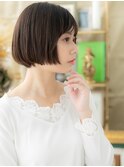 ■小顔補正カット黒髪切りっぱなしミニボブ401志木20代30代40代
