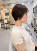 ショートカットショートボブミルクティーグレージュ/東伏見