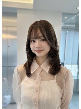 ノク 横浜(nok) レイヤー_ミルクティブロンドワンホンレイヤーダークブルー