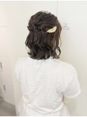 【シンプルお呼ばれヘアハーフアップ】シニヨンカチモリ早朝渋谷