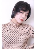 大人かわいい小顔ショートボブうる艶黒髪1106