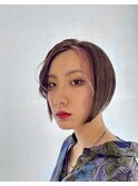 ミニボブ×インナーカラー