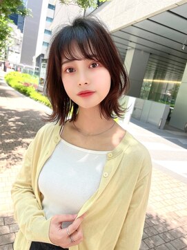 ロンド クラン 岡崎(Lond Clan) 小顔ヘア　ヌーディーカラー　韓国ボブ　切りっぱなしボブ