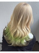 チュラバイアルティナ 海老名(Chula by artina)&nbsp;ダブルエンドカラー_毛先グリーン_毛先ブラウン2