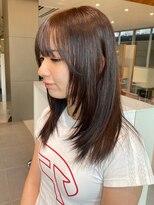 ローレンアオ(LOREN AO)&nbsp;レイヤーロング/こなれミディ/ブラウン/前髪