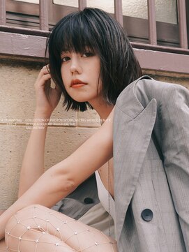 ラーナー(LONER) 切りっぱなしボブ×ツヤ髪スタイル【LONER神戸三宮】