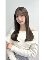 ラボヌールヘアーノーブル 新越谷店(La Bonheur hair noble) グレーベージュシースルーバングこなれミディ