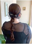 ヘアアレンジ ヘアセット 玉ねぎヘア 編み下ろしヘア 20代
