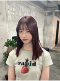 長崎 ブリーチなしカラー 韓国 カシスレッド