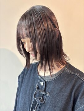 カシェル(cashel) レイヤー ボブ ブリーチなしピンクブラウン