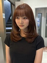 ヘアアンドメイク シークネクスト(HAIR&MAKE SeeK NEXT)&nbsp;明るめオレンジブラウン×ミディアムレイヤー