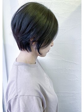 ムーンジェジェ(moon jeje) 大人可愛い小顔ひし形ハンサムショートボブ前下がりby柴立吉之助