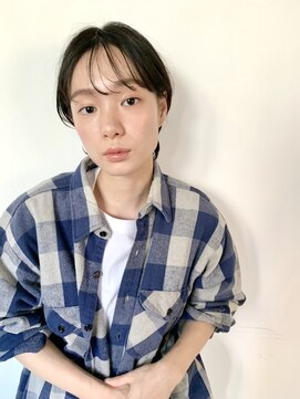 パーク(PARK) 大人可愛い黒髪ハンサムショートセンターパートシースルーバング