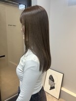 透明感♪髪質改善カラー小顔艶感ミディミルクティーベージュ