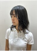 アッシュグレージュ波巻きトーンダウン韓国風