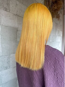 ミルヘアデザイン(mil hair design) ミルクティーベージュカラー ケアブリーチカラー ミディアム