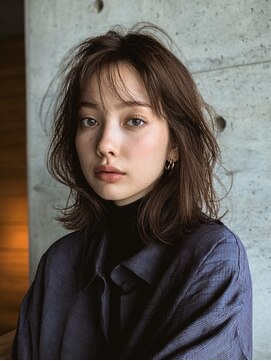 アンドレイ 表参道(andrey) 着物ヘア/ダークアッシュ/ミディアムレイヤーカット/表参道