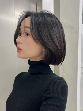 ブラン(Blanc Aoyama) レイヤーカット/顔まわりカット/ブリーチなし/ボブ/ミディアム