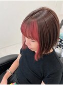 フェイスフレーミング/オレンジ/インナーカラー/切りっぱなし