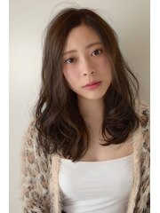 柔らか毛束感ハイライト大人かわいいラグジュアリーセミロング