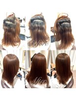 ノーブロー 酸性縮毛矯正専門技師(No.Blow)&nbsp;しっとり水分補給。カラー同時施術の酸性縮毛矯正。