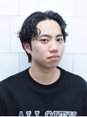 七三オールバックツイストパーマかき上げヘアコンマヘア