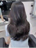 ba1181透明感黒髪トリートメントアッシュブラックウェーブ巻き