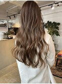 超ロング!中明度バレイヤージュ_natural beige brown_