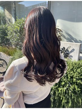 エクリュ 千葉(ecru) ツヤツヤ美髪ピンクブラウン×コテ巻きエアリーロング