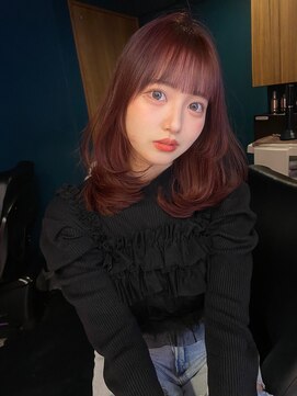 ボタン シブヤ(VOTAN SHIBUYA) カラー/レッド/韓国ヘア/渋谷/レイヤー/顔まわり