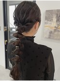 編みおろしヘア　岡山ヘアセット