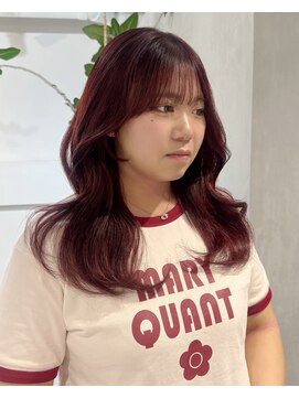 フォト 新宿(foto) 【foto 新宿】バーガンディカラー/くびれロング/顔まわりカット