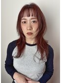 ハッシュカット ＋ ワインレッド
