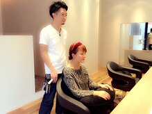 お客様との本日のヘアスタイルのご相談～～施術開始
