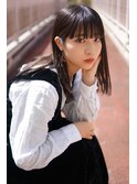 ぱっつん前髪 きりっぱなしストレート