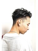 七三オールバックかき上げヘアコンマヘア１３２