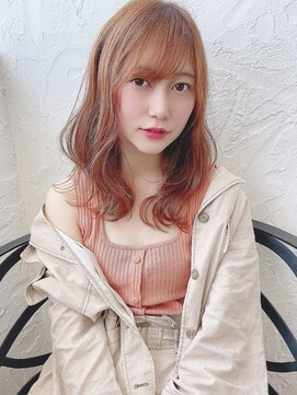 パクタ(PAcuTA.) オレンジベージュ×シースルーバング