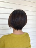 大人きれいな丸みショートボブ ナチュラル暗色