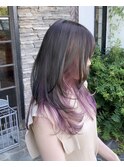 レイヤーカット#ミディアム#インナーカラー#ラベンダー#豊橋