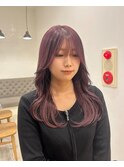 ◎韓国ヘアー顔周りレイヤーおくれ毛前髪名古屋名駅ダブルカラー