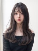 アッシュグレージュ　ロング