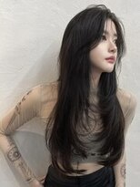 ユニ 表参道(uni) #72/韓国/韓国風/レイヤーカット/後れ毛/くびれヘア/前髪/表参道