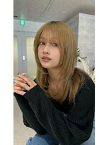 エヌ 大阪梅田店(enu)&nbsp;くすみベージュ/ホワイトブロンド/レイヤーカット#han