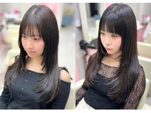 エクステ×シースルー×レイヤーカットでつくる今っぽ韓国ヘア♪【大阪/梅田/梅田駅】