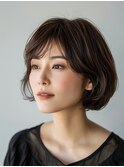 柔らかさを引き出す40代ショートボブ