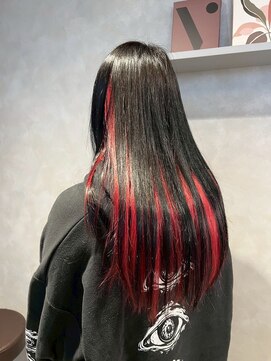 ビス フルール 日暮里店(Vis fleur) ロングヘア/インナーカラー/レッドカラー