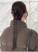 ヘアセット カチモリ ロープ編み タイトアレンジ お団子